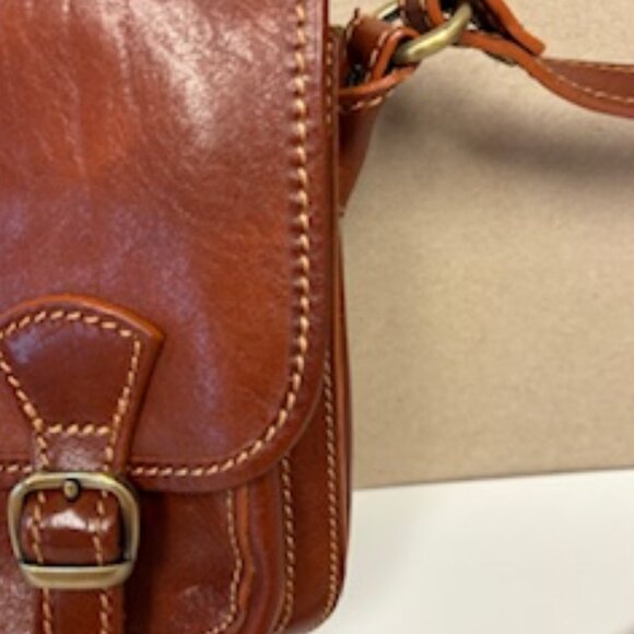 DIVINA FIRENZE Lola Leather Crossbody Bag Brown - Picture 4 of 8
